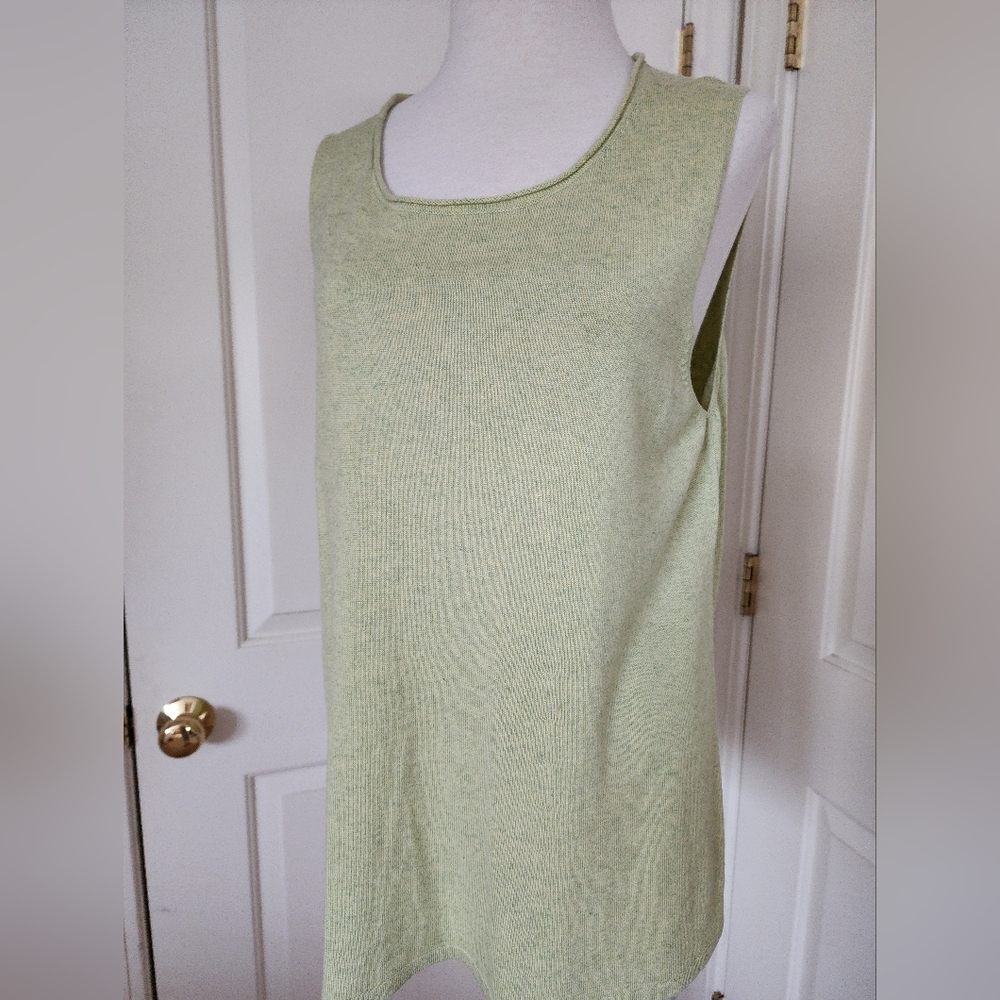 Eileen Fisher Light Green Cashmere Blend Sleeveless Top Sz XL